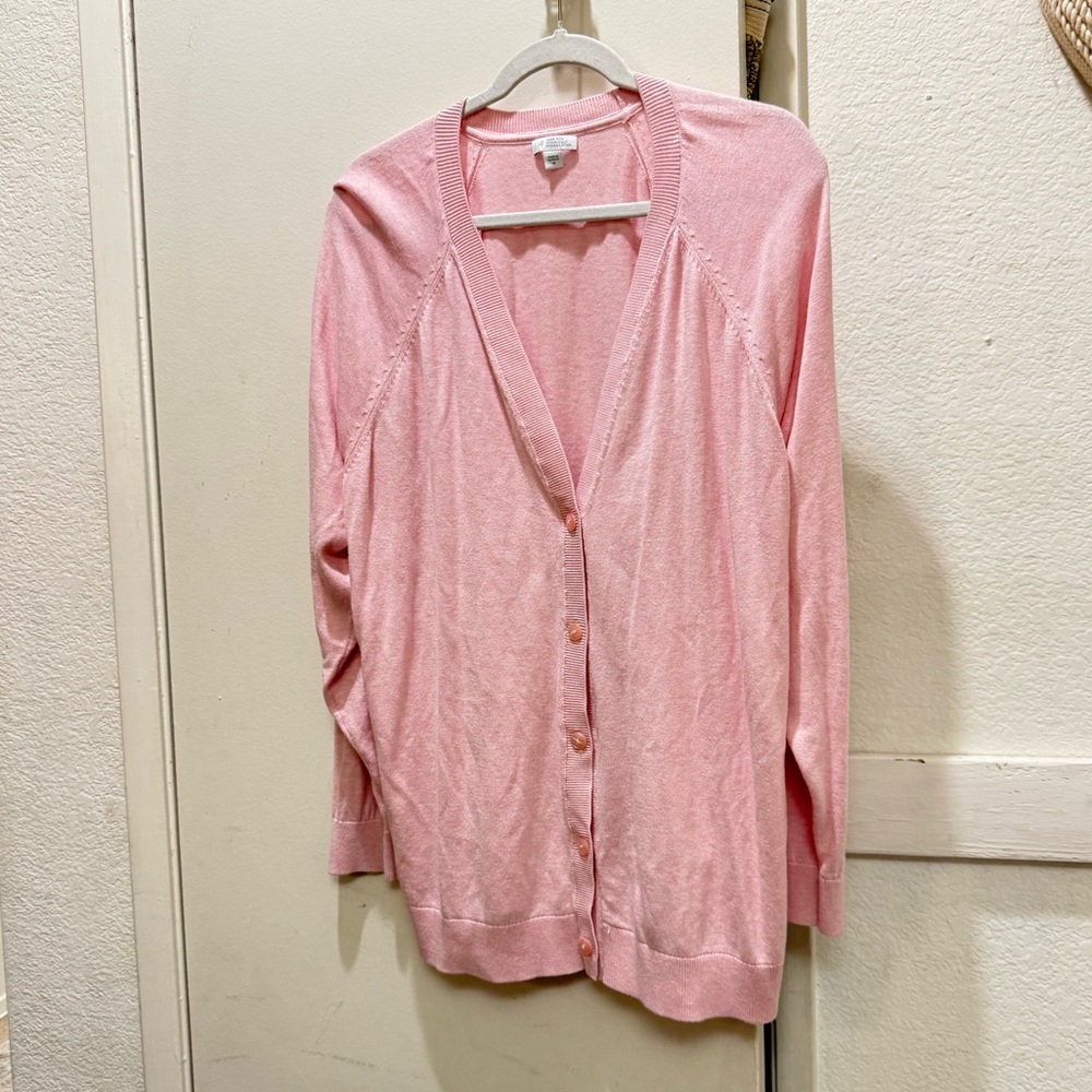 J. Jill pink organic cotton cardigan sweater 2X